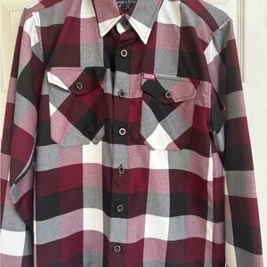 DIXXON Men's Red and Black Plaid Shirt